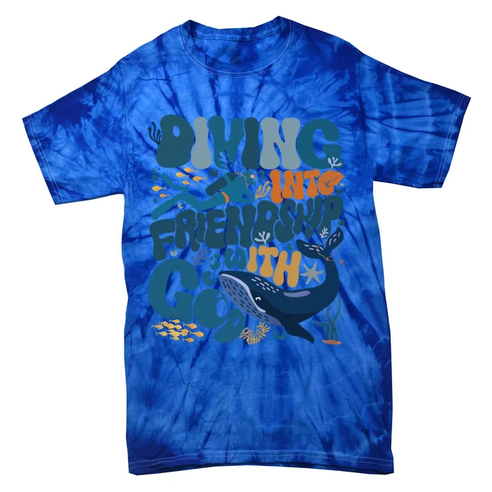 Diving Into Friendship With God Scuba Vbs 2024 Christian Gift Tie-Dye T-Shirt