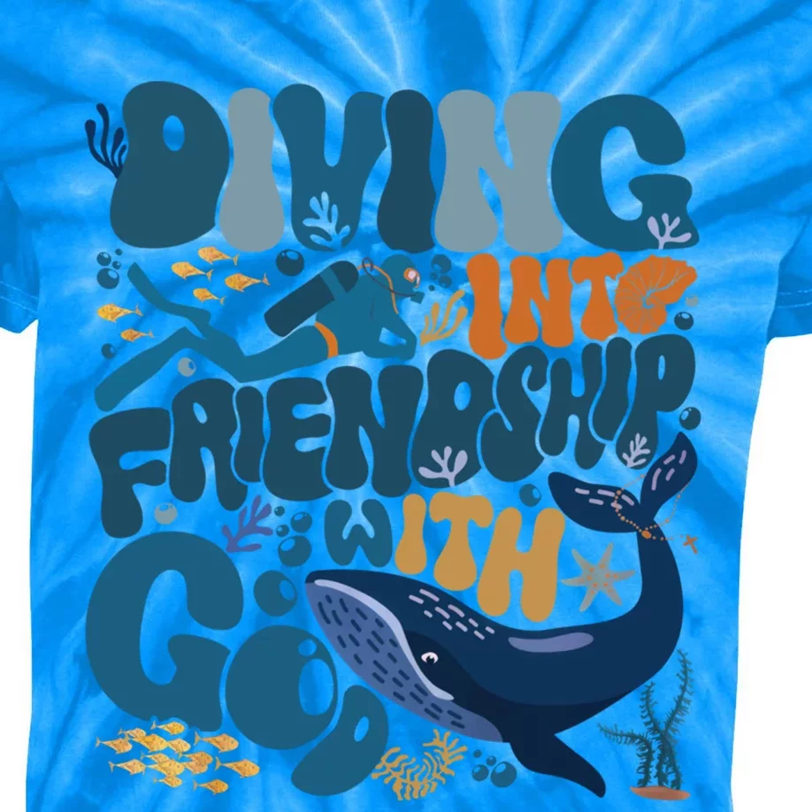 Diving Into Friendship With God Scuba Vbs 2024 Christian Gift Kids Tie-Dye T-Shirt