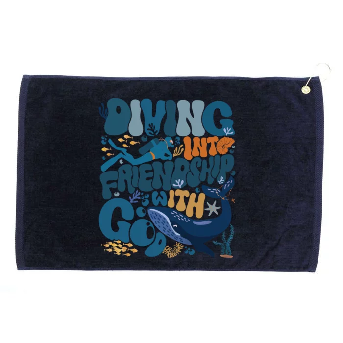 Diving Into Friendship With God Scuba Vbs 2024 Christian Gift Grommeted Golf Towel