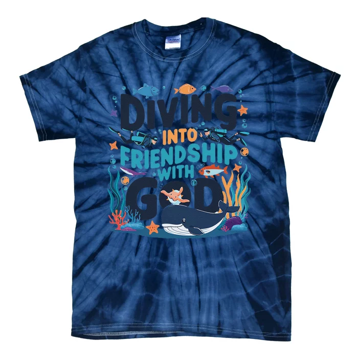 Diving Into Friendship With God Scuba Vbs 2024 Christian Tie-Dye T-Shirt