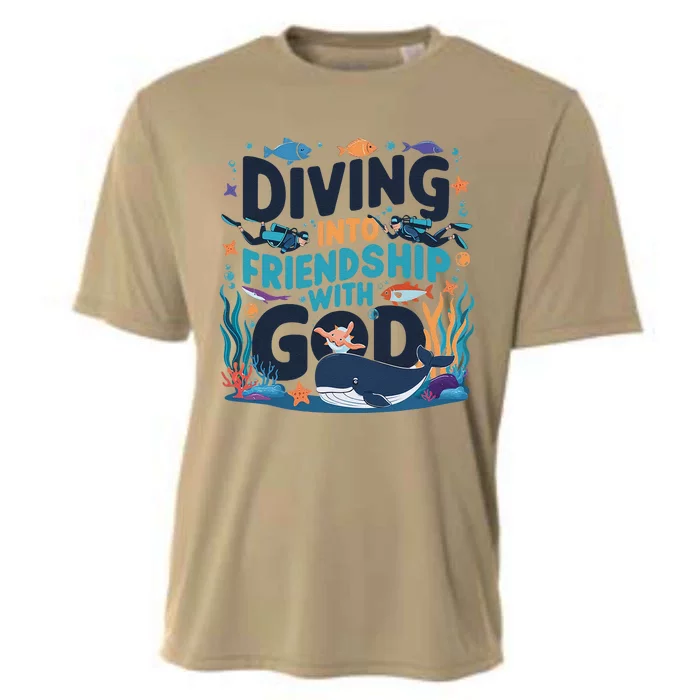 Diving Into Friendship With God Scuba Vbs 2024 Christian Cooling Performance Crew T-Shirt