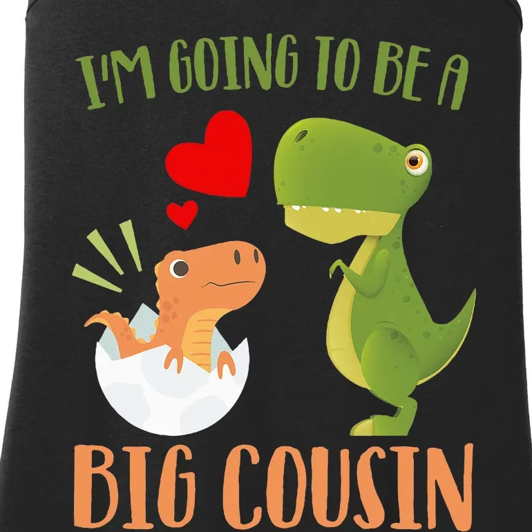 Dinosaur I'm Going To Be a Cousin Baby Reveal 2024 Ladies Essential Tank