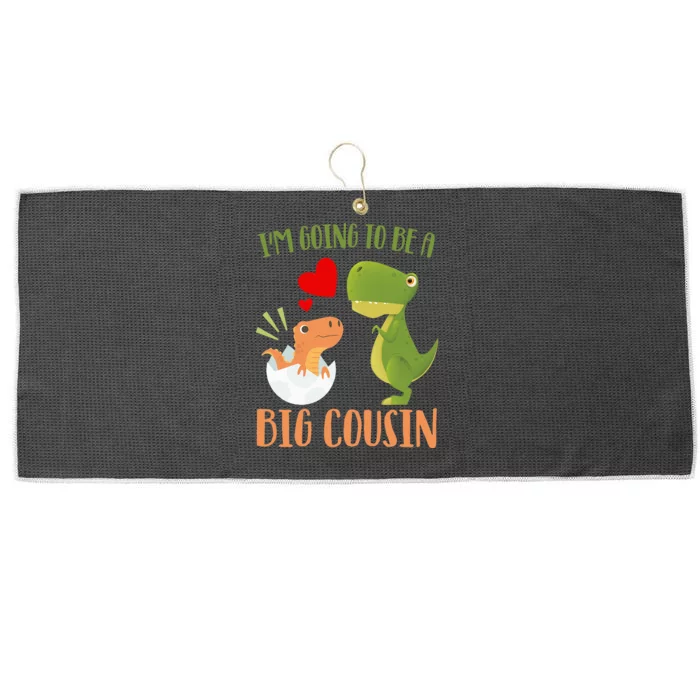 Dinosaur I'm Going To Be a Cousin Baby Reveal 2024 Large Microfiber Waffle Golf Towel