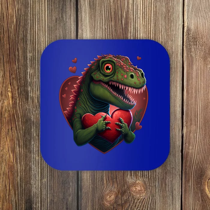 Dino In Heart Design Dinosaur Valentines Day Gift Coaster