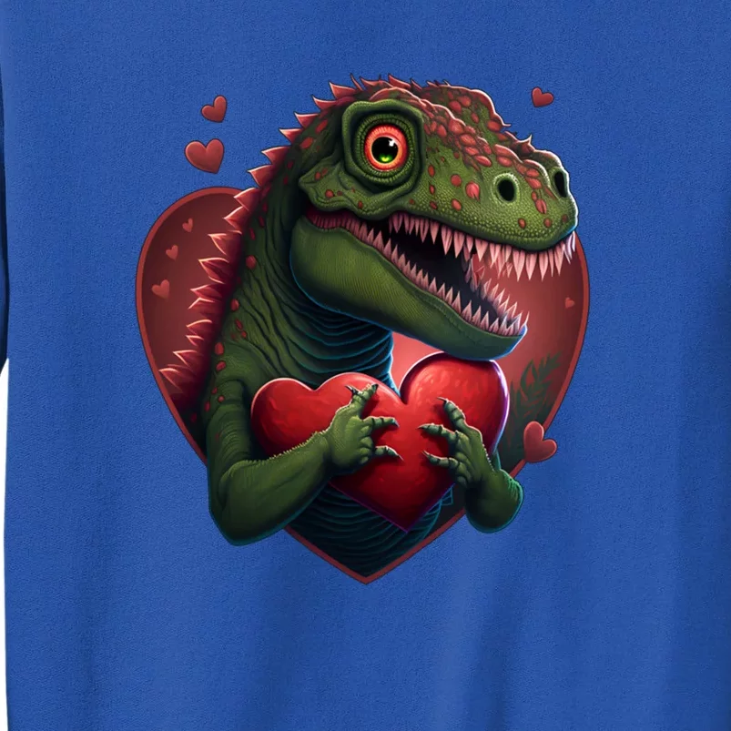 Dino In Heart Design Dinosaur Valentines Day Gift Tall Sweatshirt