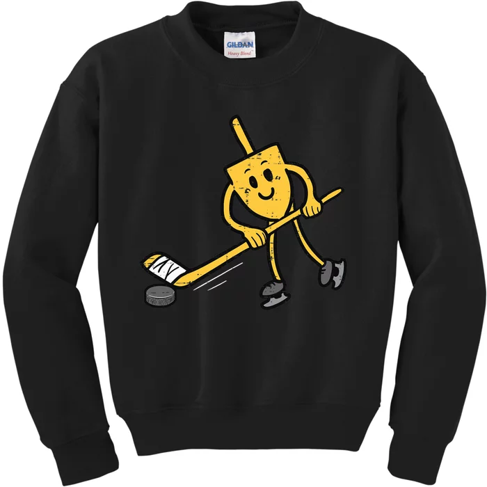 Dreidel Ice Hockey Hanukkah Chanukah Jewish Kids Sweatshirt