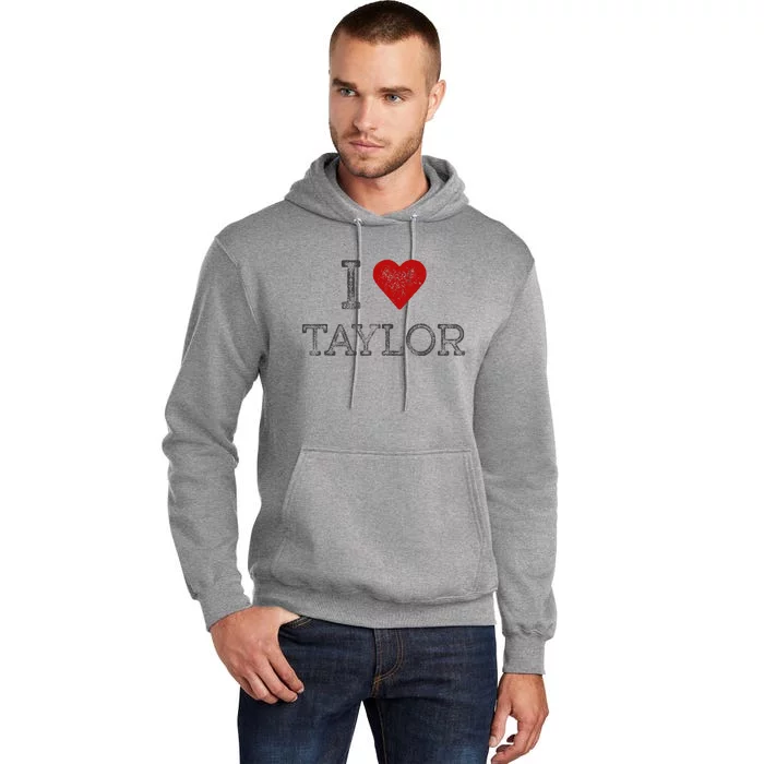 Distressed I Heart Michigan I Love Taylor Tall Hoodie