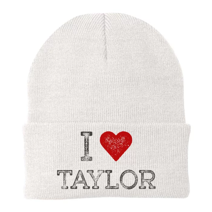 Distressed I Heart Michigan I Love Taylor Knit Cap Winter Beanie