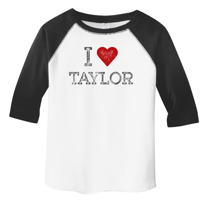 Distressed I Heart Michigan I Love Taylor Toddler Fine Jersey T-Shirt