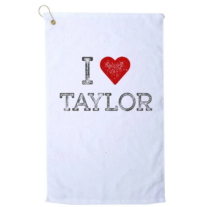 Distressed I Heart Michigan I Love Taylor Platinum Collection Golf Towel