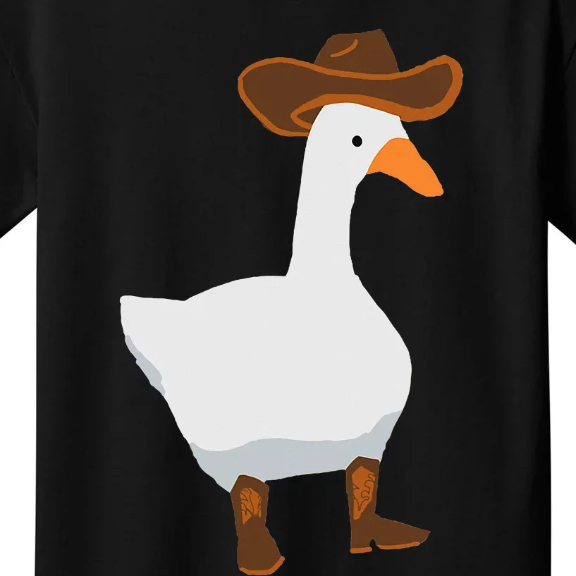 Duck In His Cowboy Hat Goose In Boots Kids T-Shirt