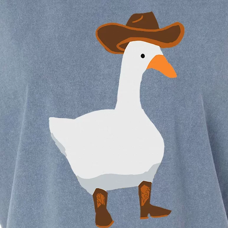 Duck In His Cowboy Hat Goose In Boots Garment-Dyed Women's Muscle Tee