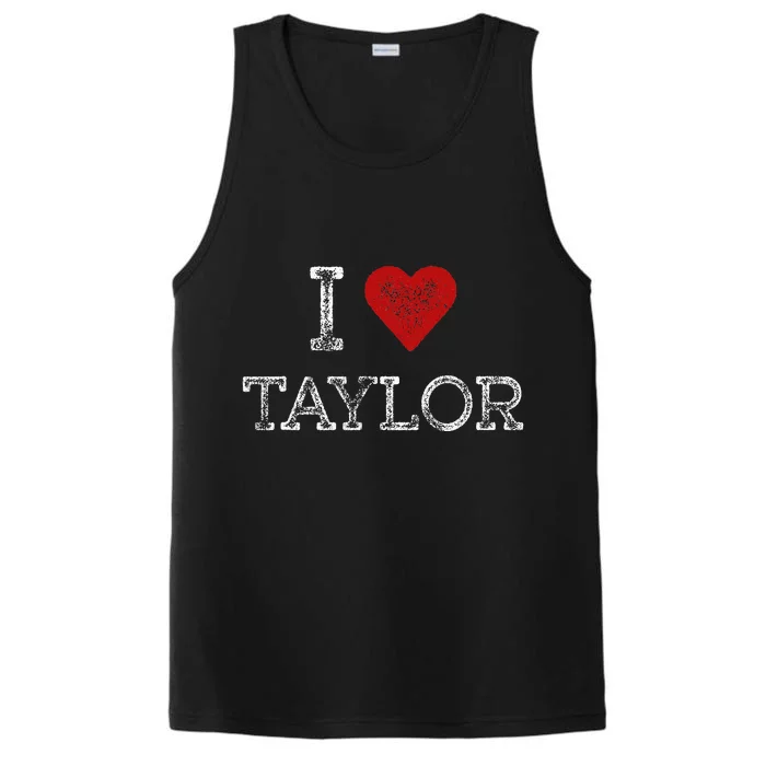 Distressed I Heart Taylor Michigan I Love Taylor Performance Tank