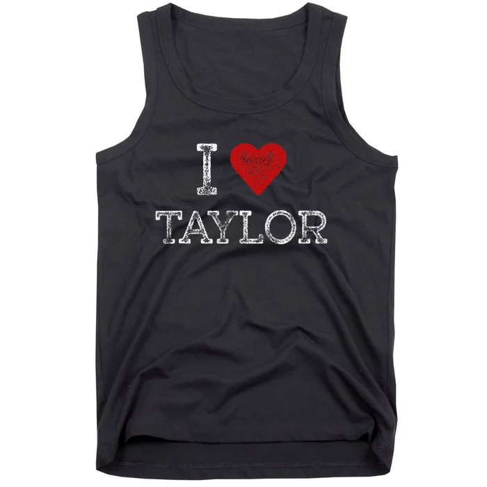 Distressed I Heart Taylor Michigan I Love Taylor Tank Top