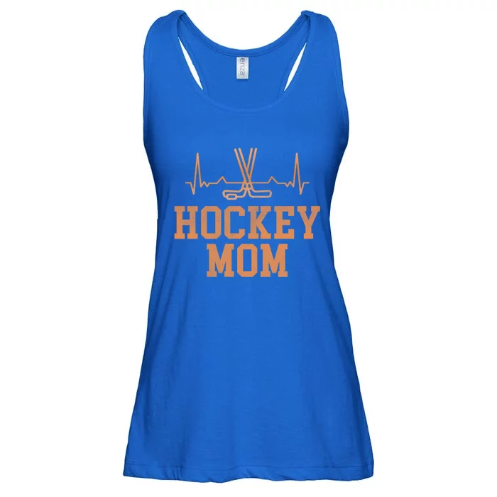 Distressed Ice Hockey Heartbeat Mom Ice Hockey Mothers Puck Gift Ladies Essential Flowy Tank