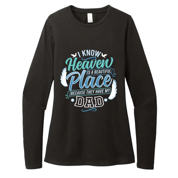 Dad In Heaven Guardian Angel Father Remembering Papa Memory Womens CVC Long Sleeve Shirt