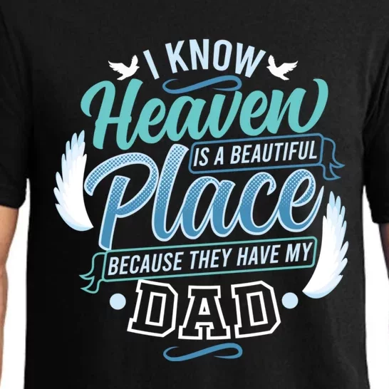 Dad In Heaven Guardian Angel Father Remembering Papa Memory Pajama Set