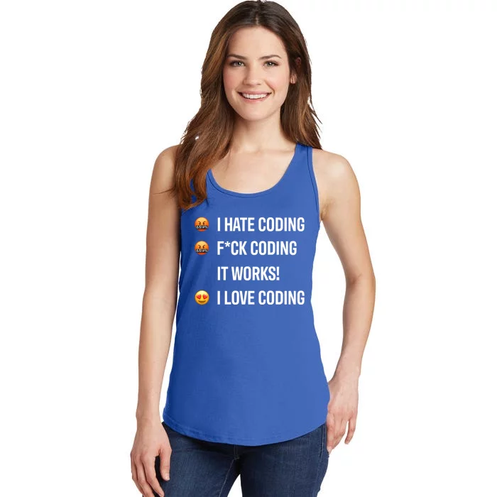 Developer I Hate Coding I Love Coding Gift Ladies Essential Tank