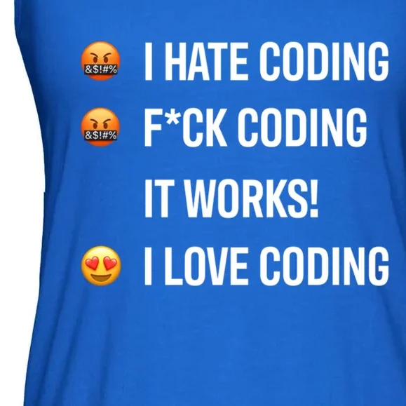 Developer I Hate Coding I Love Coding Gift Ladies Essential Flowy Tank