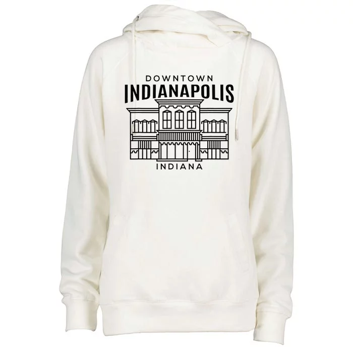 Downtown Indianapolis In Womens Funnel Neck Pullover Hood