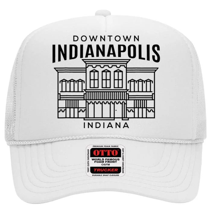 Downtown Indianapolis In High Crown Mesh Trucker Hat