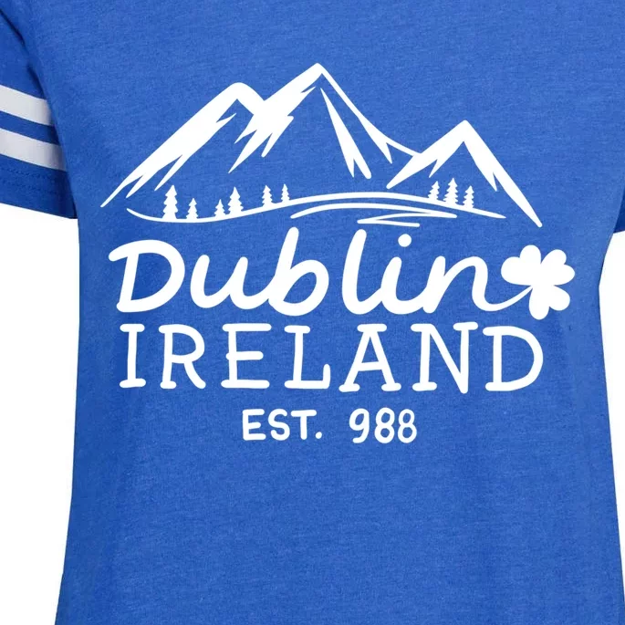 Dublin Ireland Ireland St Patrick's Irish Holiday Travel Funny Gift Enza Ladies Jersey Football T-Shirt