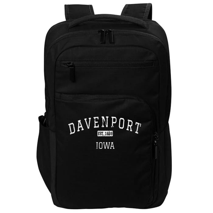 Davenport Iowa IA Vintage Impact Tech Backpack