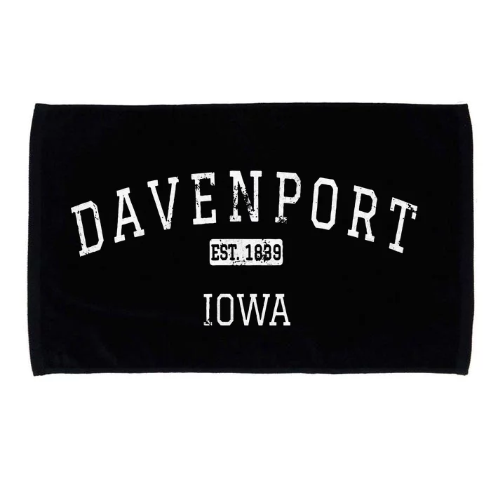 Davenport Iowa IA Vintage Microfiber Hand Towel