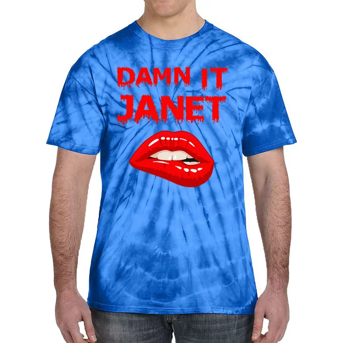 Damn It Janet with Bitting Red Lips of Pleasure Tie-Dye T-Shirt