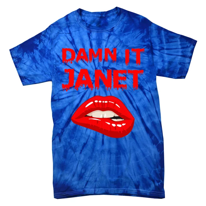 Damn It Janet with Bitting Red Lips of Pleasure Tie-Dye T-Shirt