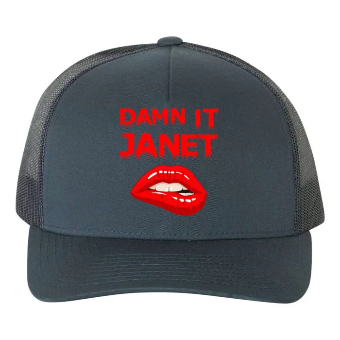 Damn It Janet with Bitting Red Lips of Pleasure Yupoong Adult 5-Panel Trucker Hat