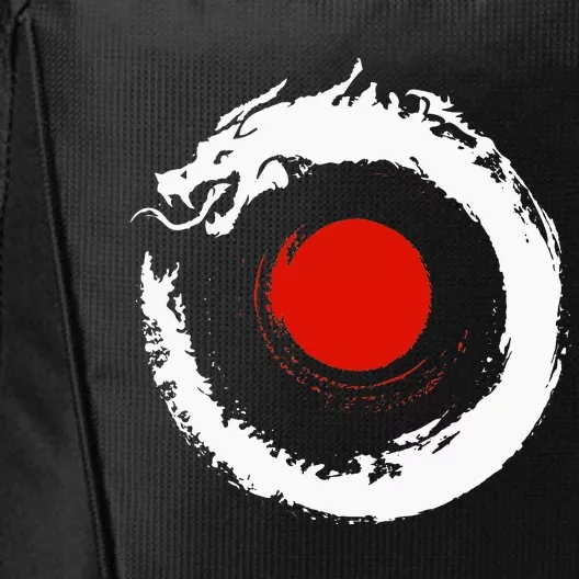 Dragon In Japanese Zen Buddhist Enso Circle City Backpack