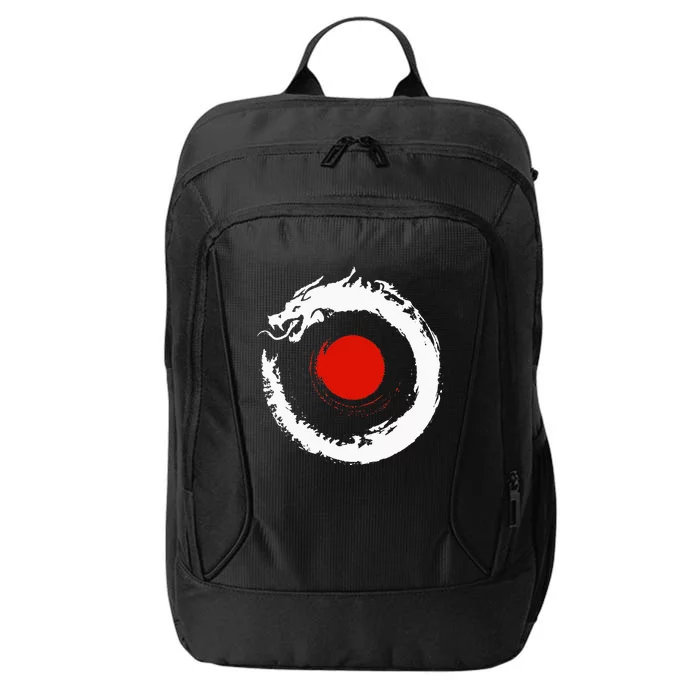 Dragon In Japanese Zen Buddhist Enso Circle City Backpack