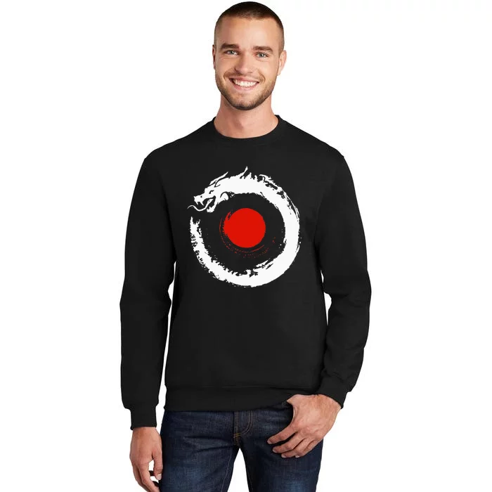 Dragon In Japanese Zen Buddhist Enso Circle Tall Sweatshirt