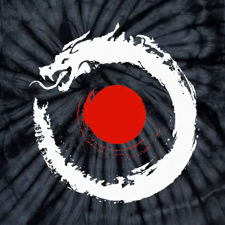 Dragon In Japanese Zen Buddhist Enso Circle Tie-Dye T-Shirt