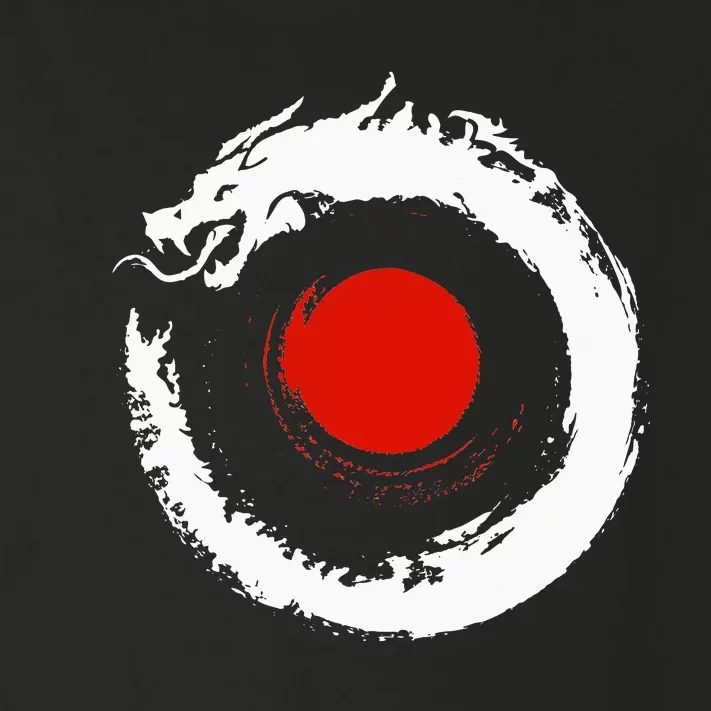 Dragon In Japanese Zen Buddhist Enso Circle Toddler Long Sleeve Shirt