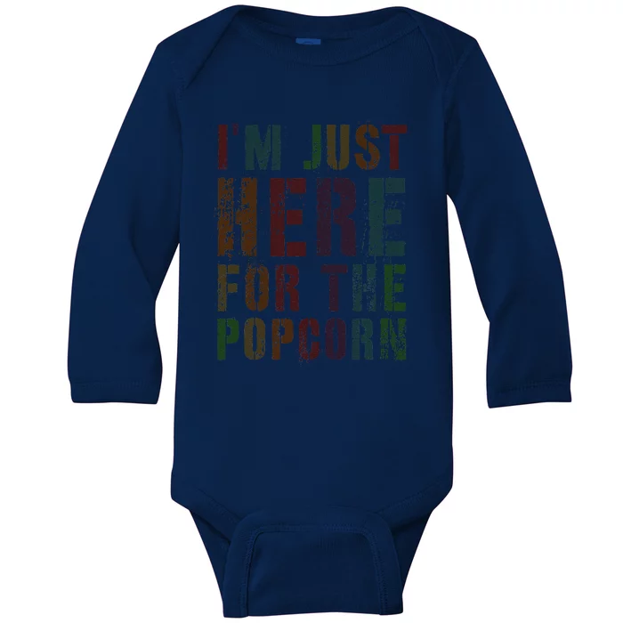 Drafting IM Just Here For Popcorn Game On Day Geek Newbie Baby Long Sleeve Bodysuit