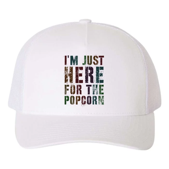 Drafting IM Just Here For Popcorn Game On Day Geek Newbie Yupoong Adult 5-Panel Trucker Hat