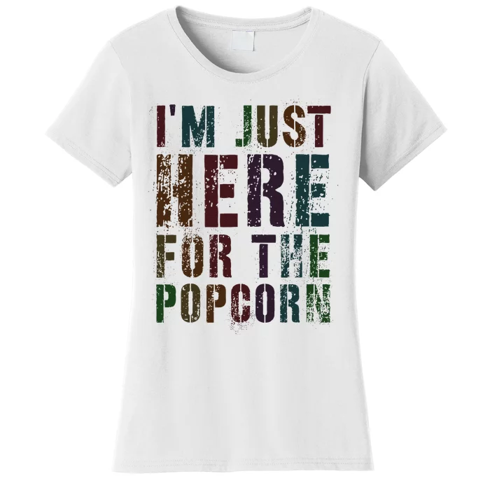 Drafting IM Just Here For Popcorn Game On Day Geek Newbie Women's T-Shirt