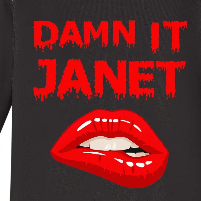 Damn It Janet With Bitting Red Lips Of Pleasure Baby Long Sleeve Bodysuit