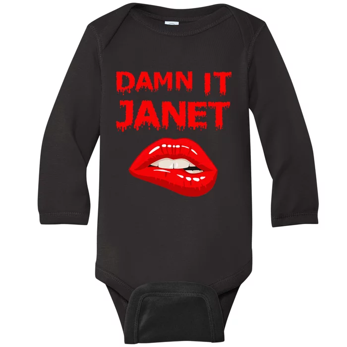 Damn It Janet With Bitting Red Lips Of Pleasure Baby Long Sleeve Bodysuit