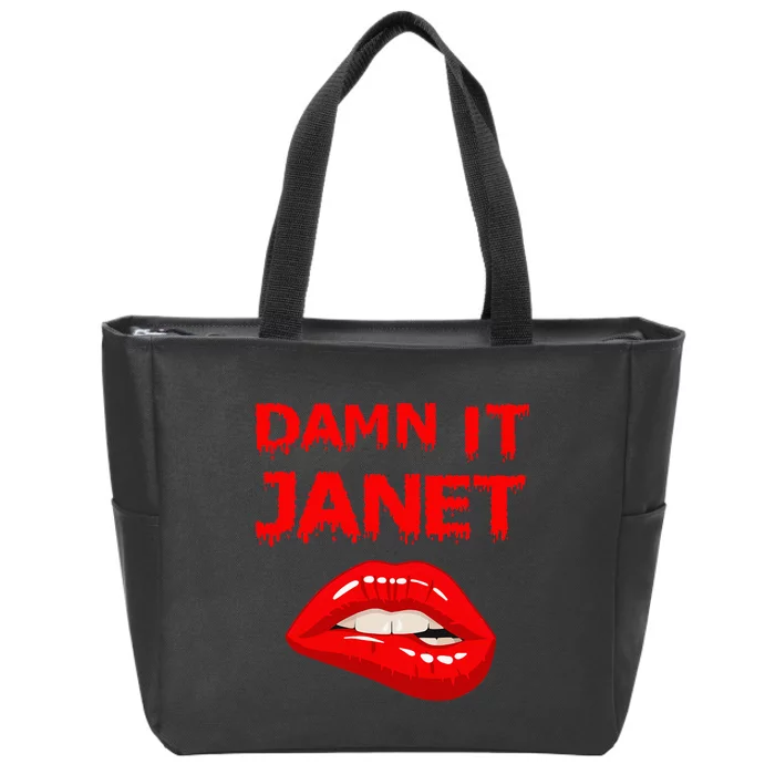 Damn It Janet With Bitting Red Lips Of Pleasure Zip Tote Bag