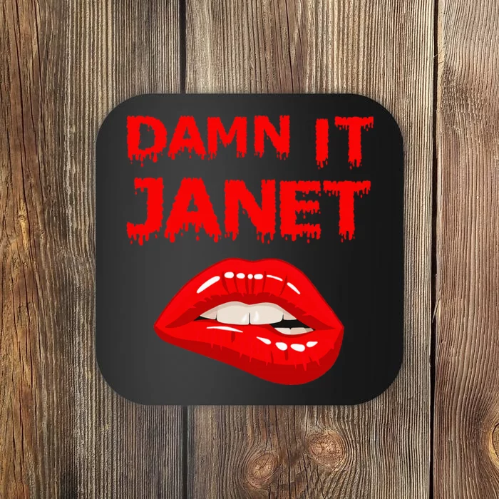 Damn It Janet With Bitting Red Lips Of Pleasure Coaster