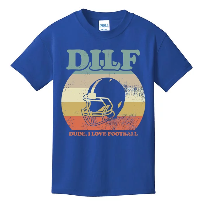 Dude I Love Football American Football Fan Football Player Gift Kids T-Shirt