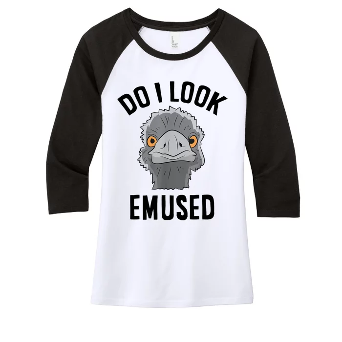 Do I Look Amused Funny Emu Animal Love Emus. Women's Tri-Blend 3/4-Sleeve Raglan Shirt