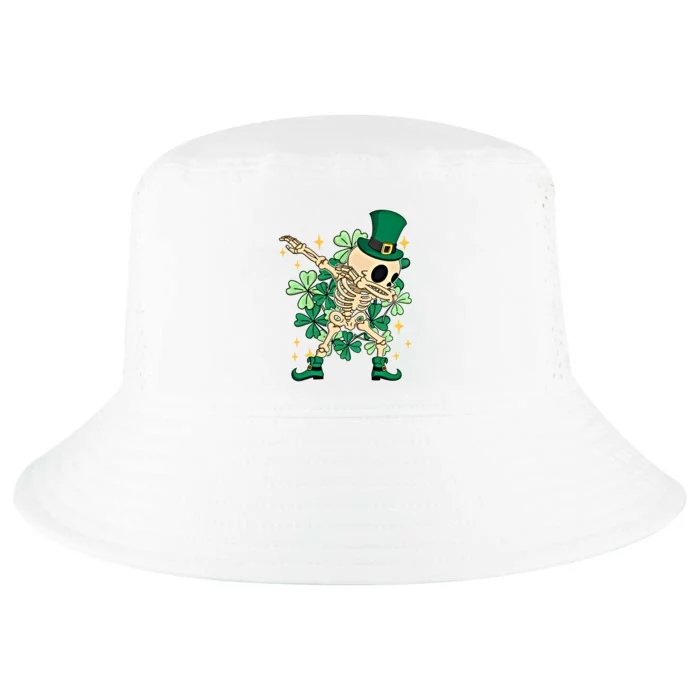 Dabbing Irish Leprechaun Skeleton Shamrocks Novelty Gift Cool Comfort Performance Bucket Hat