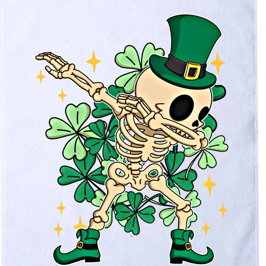 Dabbing Irish Leprechaun Skeleton Shamrocks Novelty Gift Platinum Collection Golf Towel