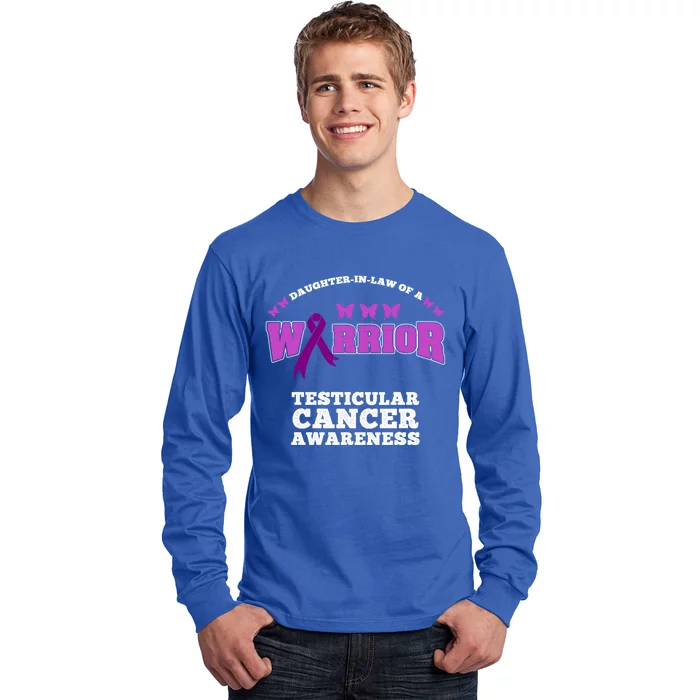 Daughter In Law Of A Warrior Testicular Cancer Awareness Cute Gift Long Sleeve Shirt