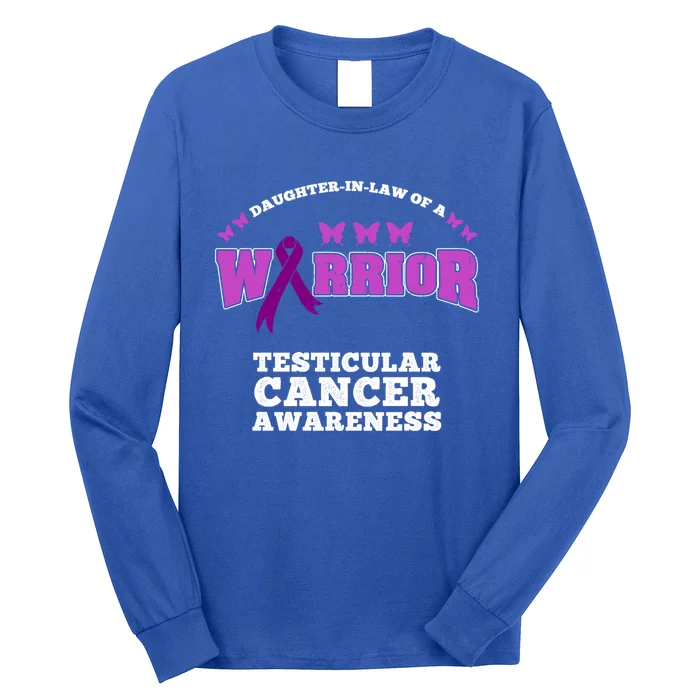 Daughter In Law Of A Warrior Testicular Cancer Awareness Cute Gift Long Sleeve Shirt