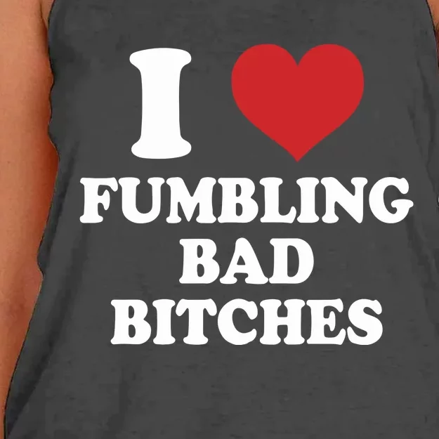 Dirtyxmike I Love Fumbling Bad Bitches Women's Knotted Racerback Tank